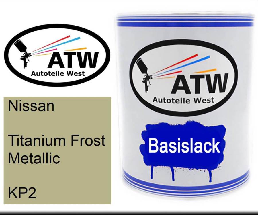 Nissan, Titanium Frost Metallic, KP2: 1L Lackdose, von ATW Autoteile West.